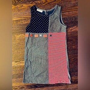 Bonnie Jean chambray Stars and Stripes girls dress.  Size 6.  Very good.